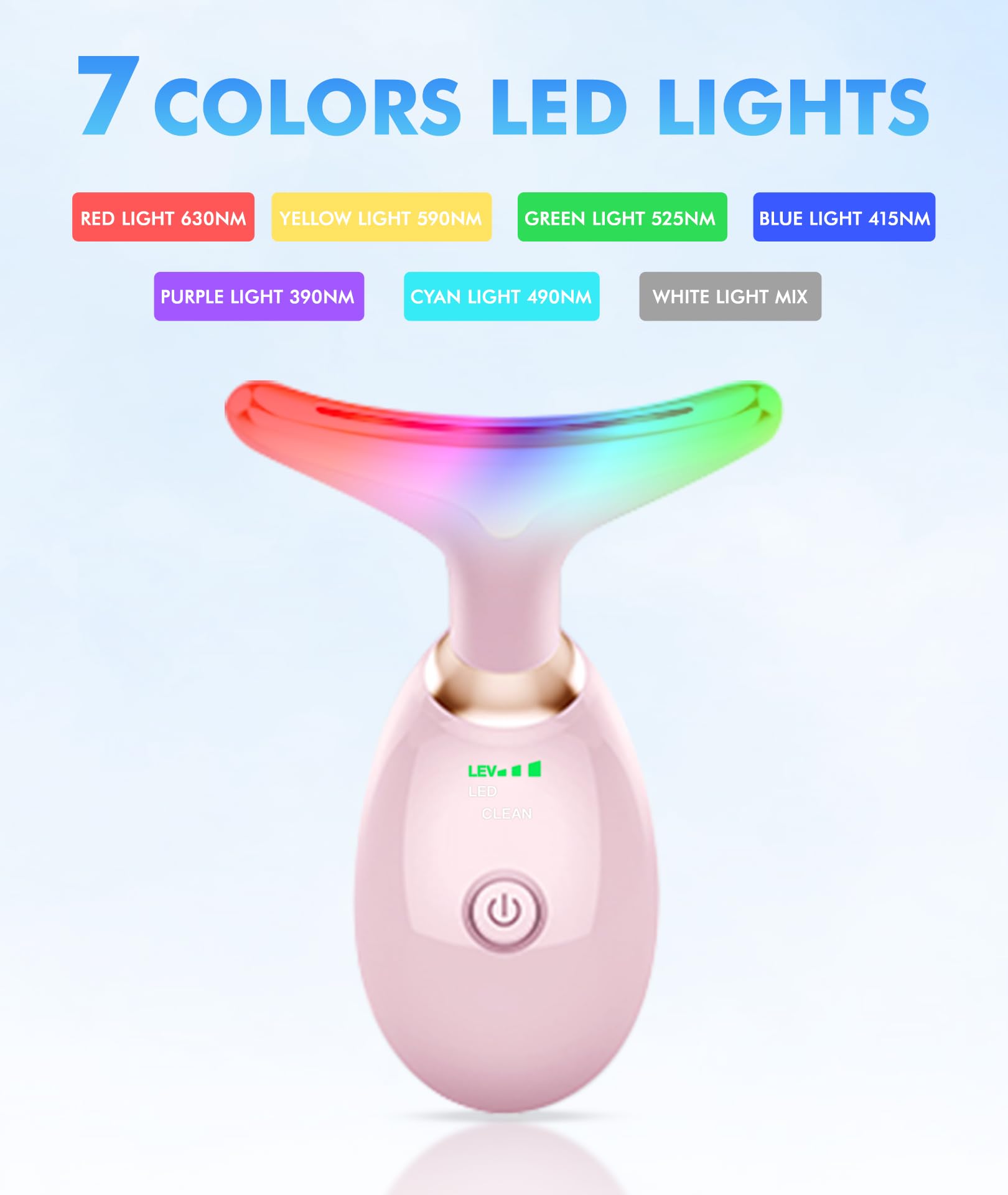 SDKWDH red-light face massager side view shows ergonomic grip ideal for targeted neck and jaw use.