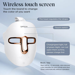SDKWDH red light facial mask side view showing ergonomic fit during sessions.