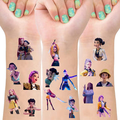SDONY demon tattoos sheet designs with vibrant characters for kid-friendly party decor