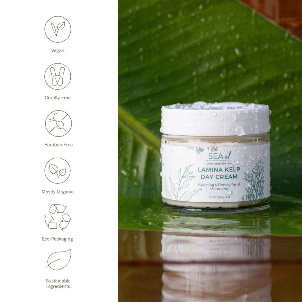 Sea-El Lamina Day Cream 2oz jar detail shows compact daily care.