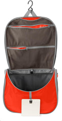 Sea to Summit Small Hanging Toiletry Bag in Spicy Orange, ultralight compact organizer for minimalist trips.