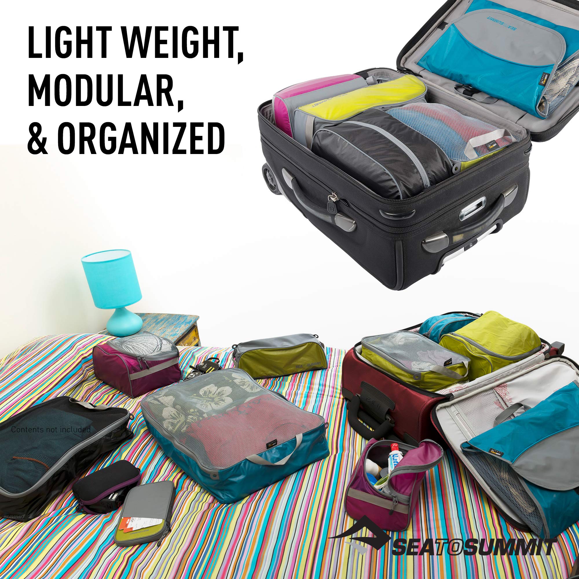 Sea to Summit TravellingLight 1.3oz bottles display compact portion sizes for carry-on compliance.