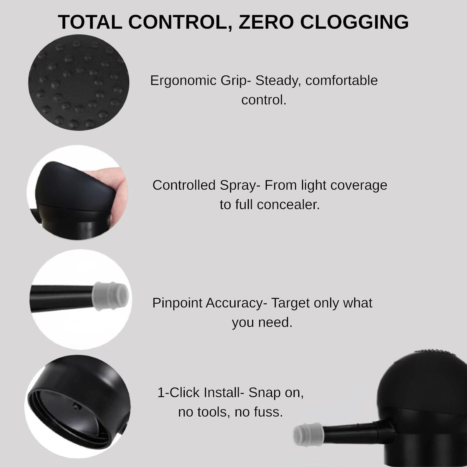 Seaboll spray-applicator-nozzle: precise control for hairlines and broad coverage
