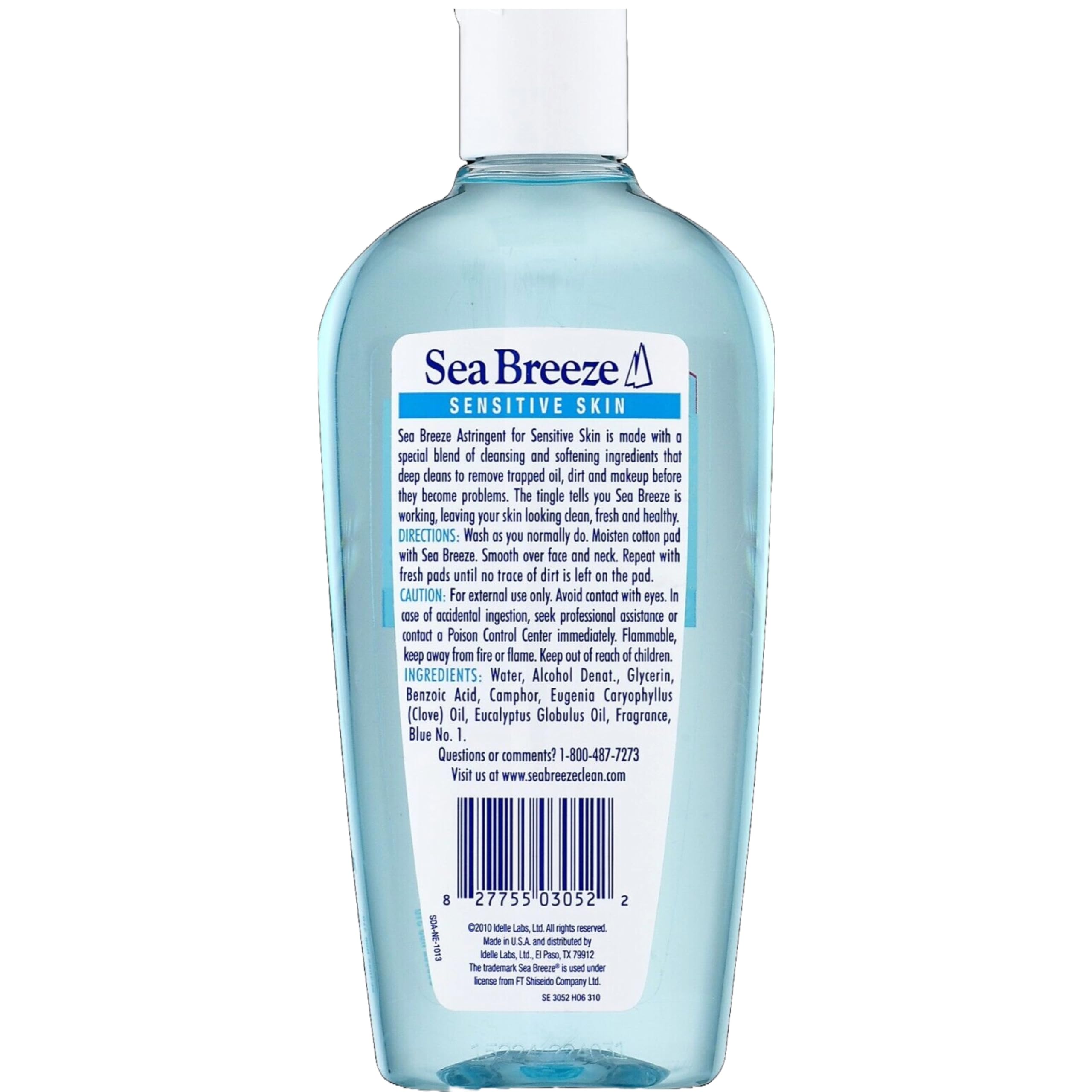Seabreeze Sensitive-Skin toner application close-up highlights gentle cleansing with balanced moisture.