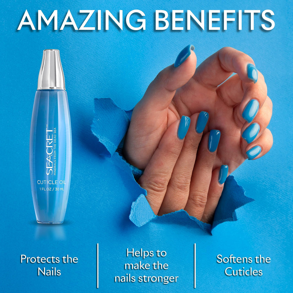 SEACRET Dead Sea minerals on label suggest spa-grade nail care at home.