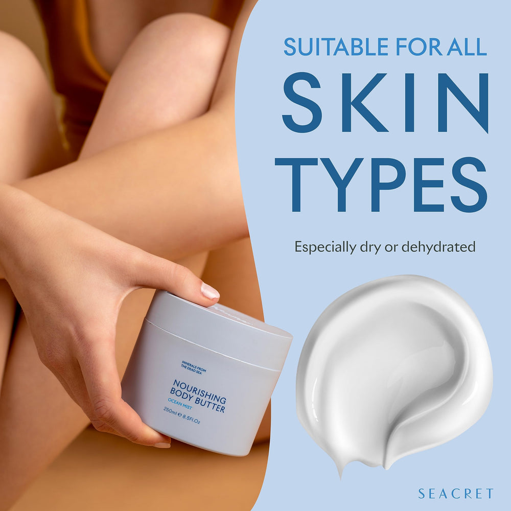 SEACRET Body Butter being massaged into hands for smooth absorption