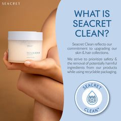 SEACRET Minerals Body Scrub Ocean Mist labeled jar suggests mineral-rich nourishment