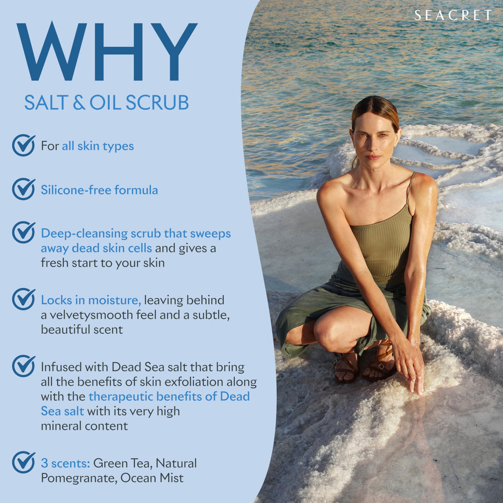 SEACRET Minerals Body Scrub Ocean Mist mineral particles indicate detoxifying exfoliation