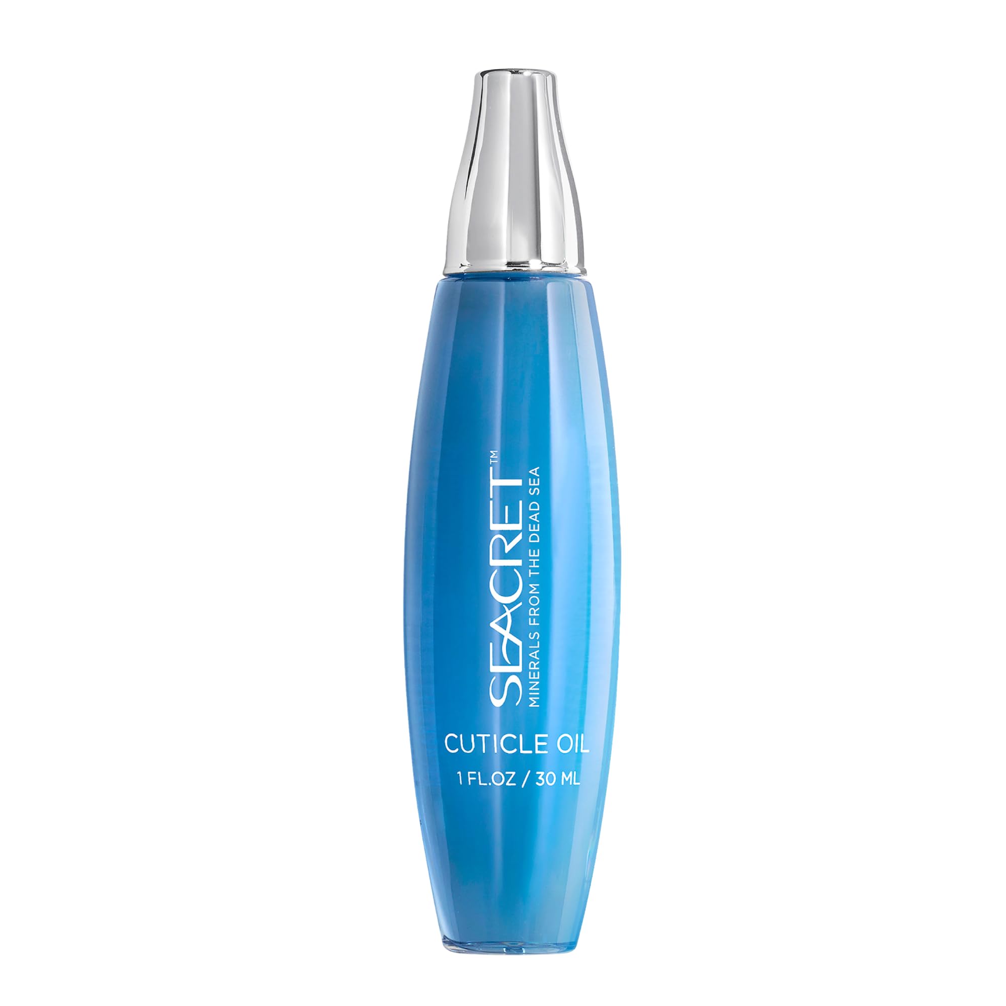 SEACRET Minerals Cuticle Oil bottle with Dead Sea minerals for nail nourishment.