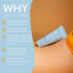 SEACRET Minerals Foot Cream almond butter detail for daily foot care.