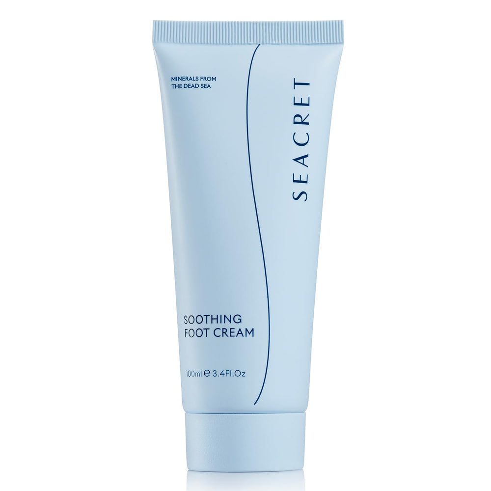 SEACRET Minerals Foot Cream jar close-up showing silky hydration for soft feet.