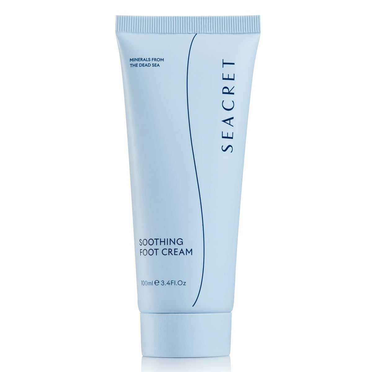 SEACRET Minerals Foot Cream jar close-up showing silky hydration for soft feet.