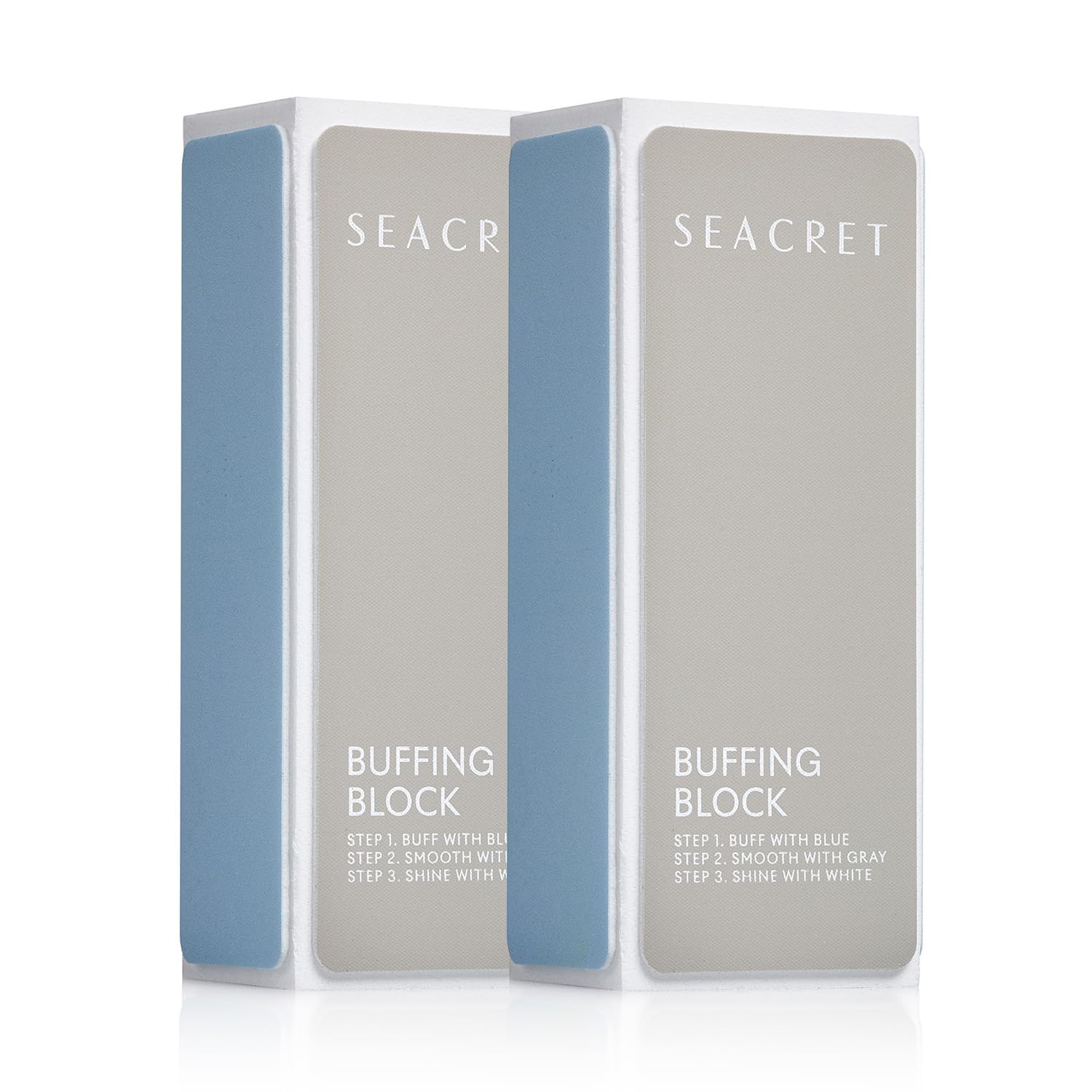 SEACRET Minerals professional nail buffing block front view for smooth, polished nails.
