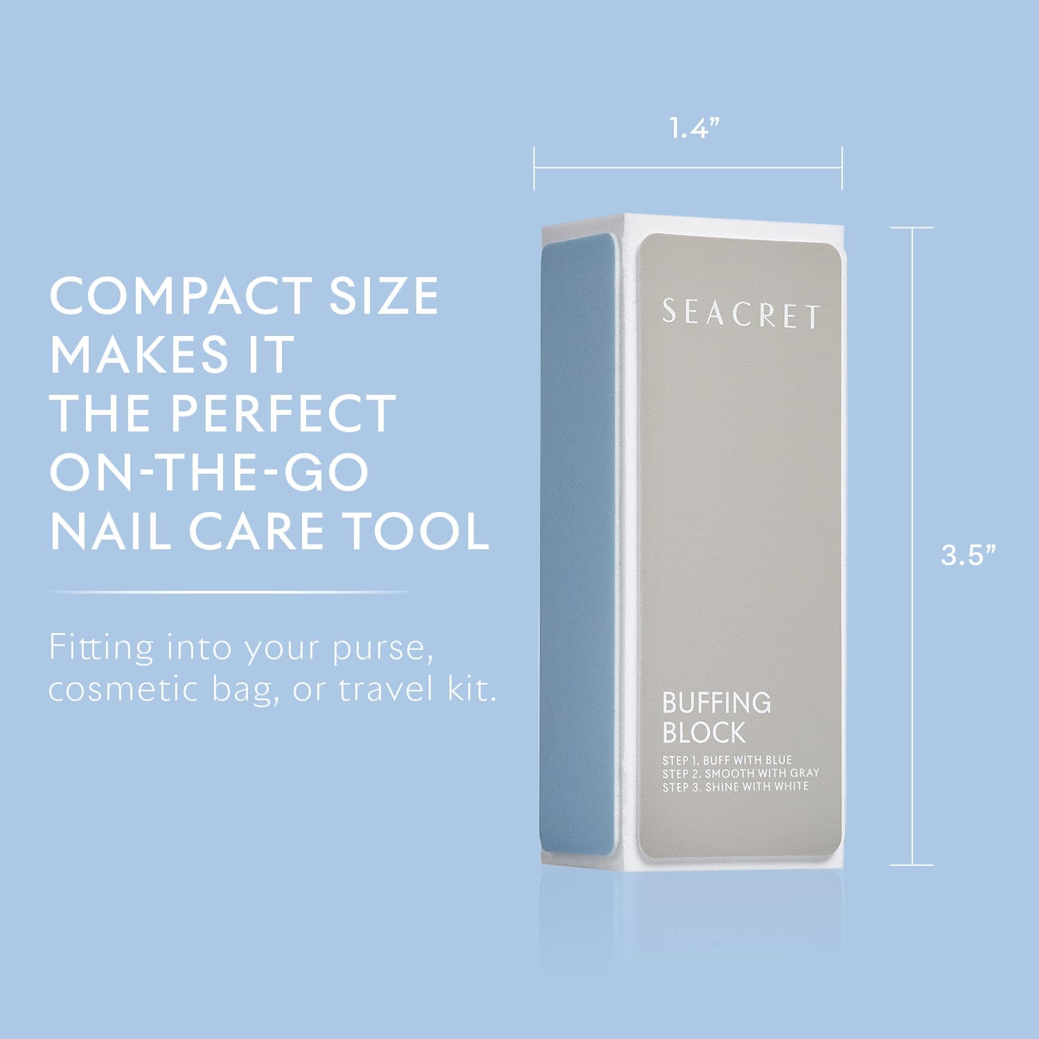 SEACRET Minerals professional nail buffing block pedicure use smooths toenails.
