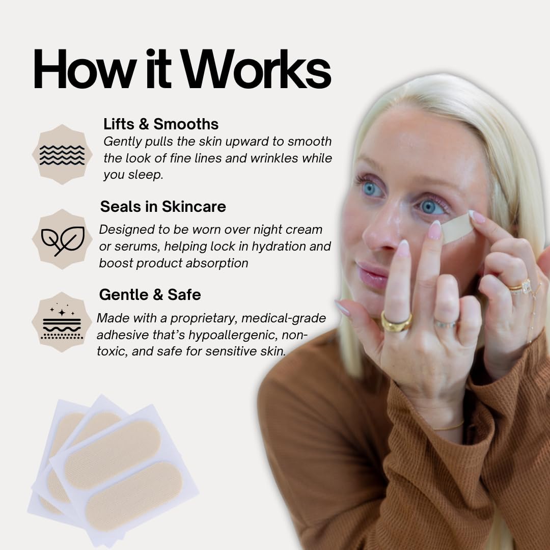 SEALD Face Tape Smoothing Strips forehead closeup for a smoother look