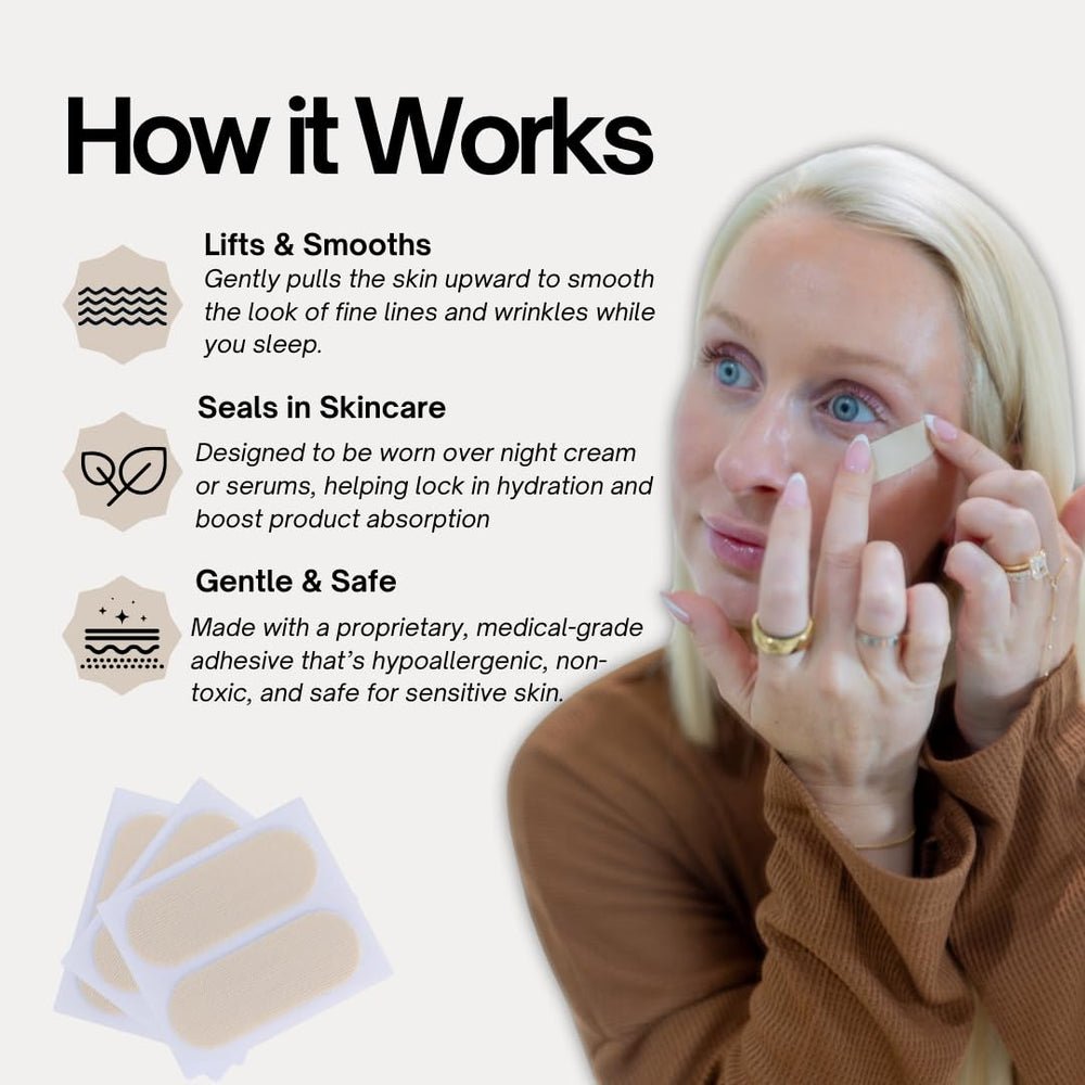 SEALD Face Tape Smoothing Strips forehead closeup for a smoother look