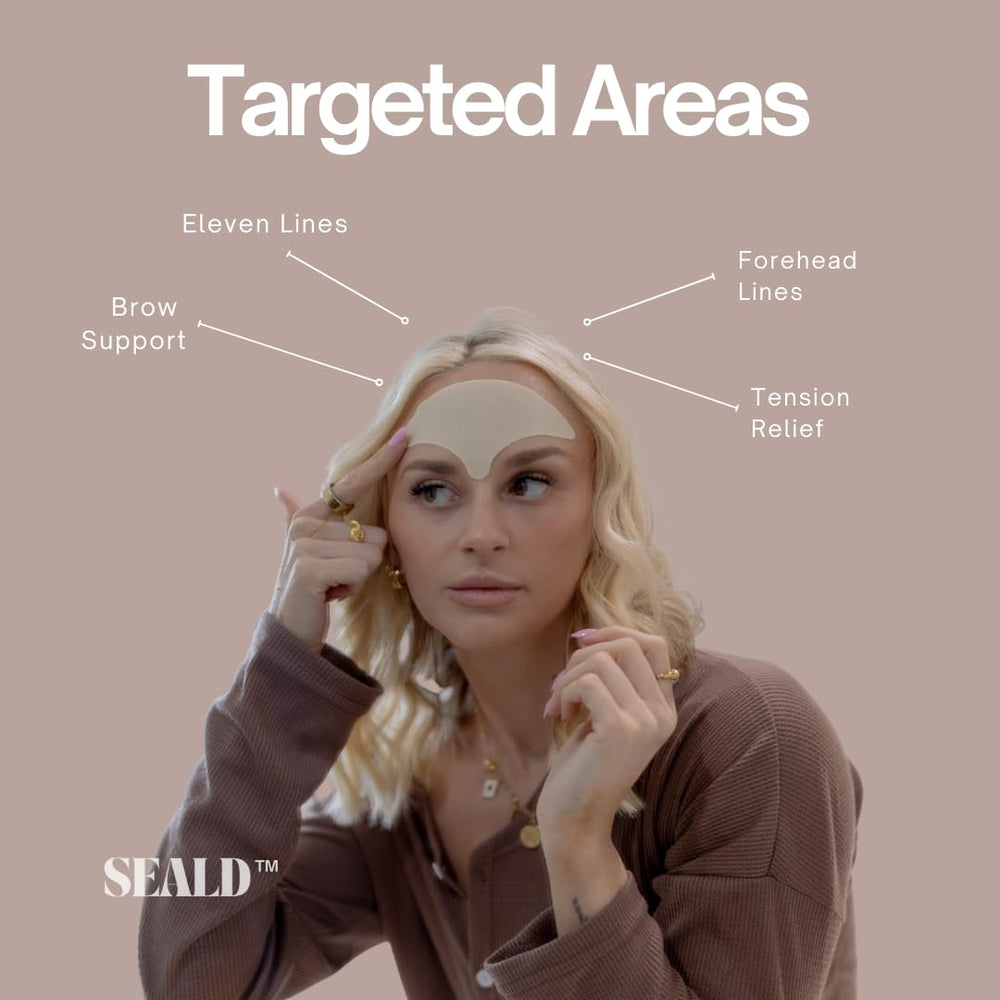 SEALD Forehead Tape hypoallergenic material highlighted as latex- and silicone-free.