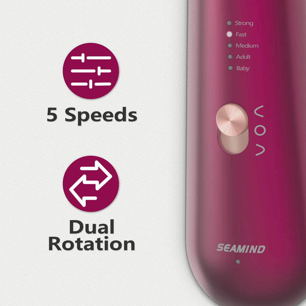 SEAMIND rechargeable battery view emphasizing cordless convenience and long runtimes