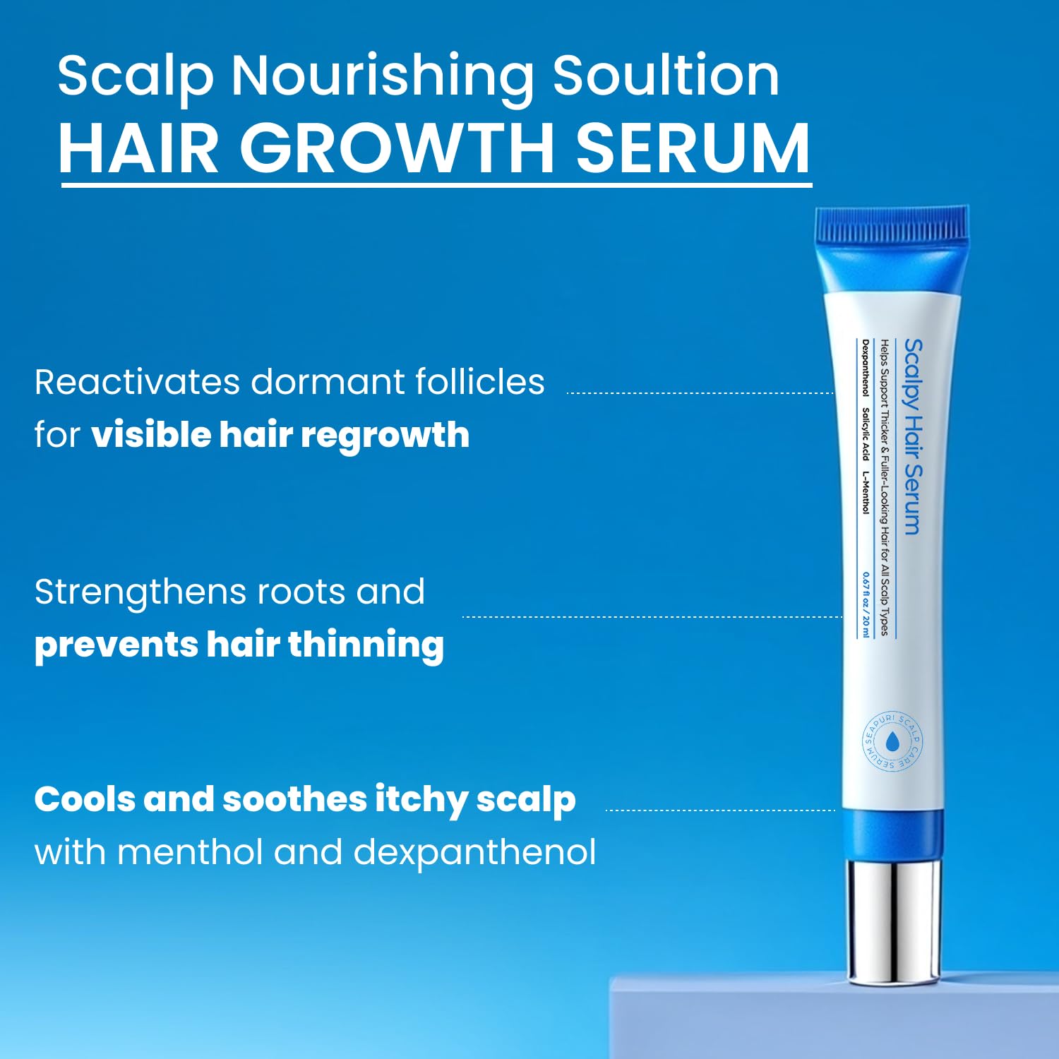Seapuri Scalpy cooling effect on scalp—menthol refresh for immediate relief.