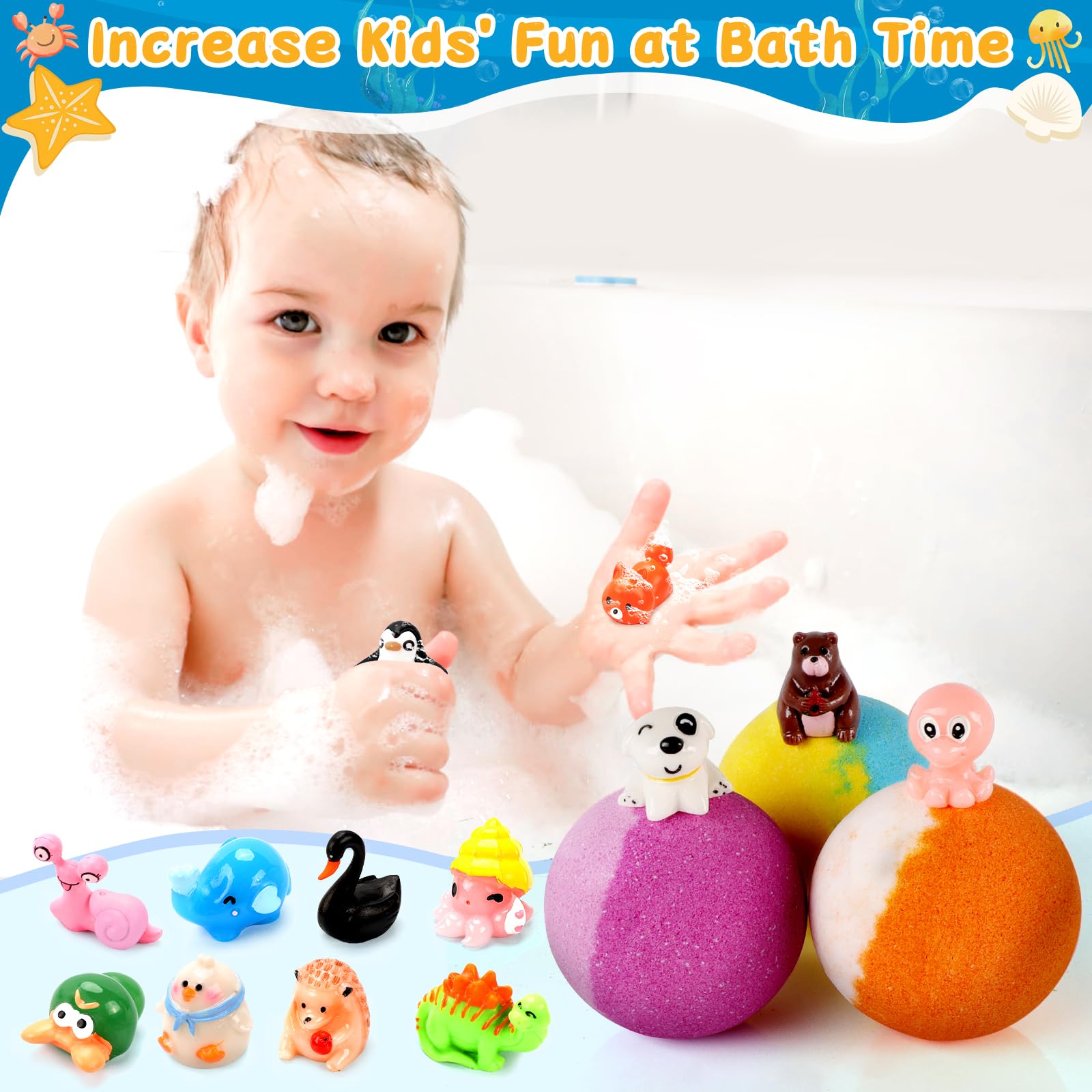 SeasonBliss blue drawstring bag keeps tiny bath toys organized after use.