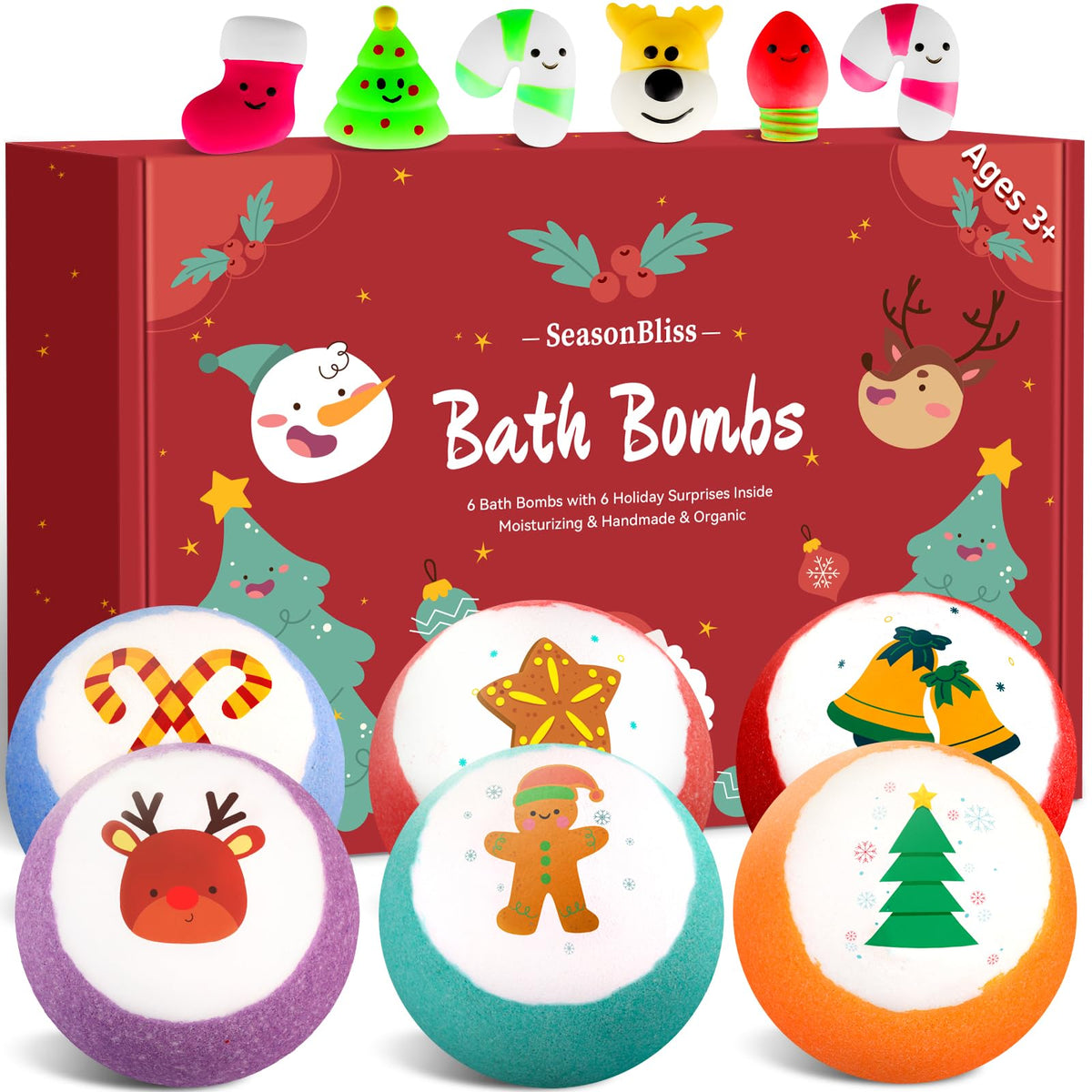 SeasonBliss Christmas Bath Bombs gift-pack front, ideal for festive gifting.