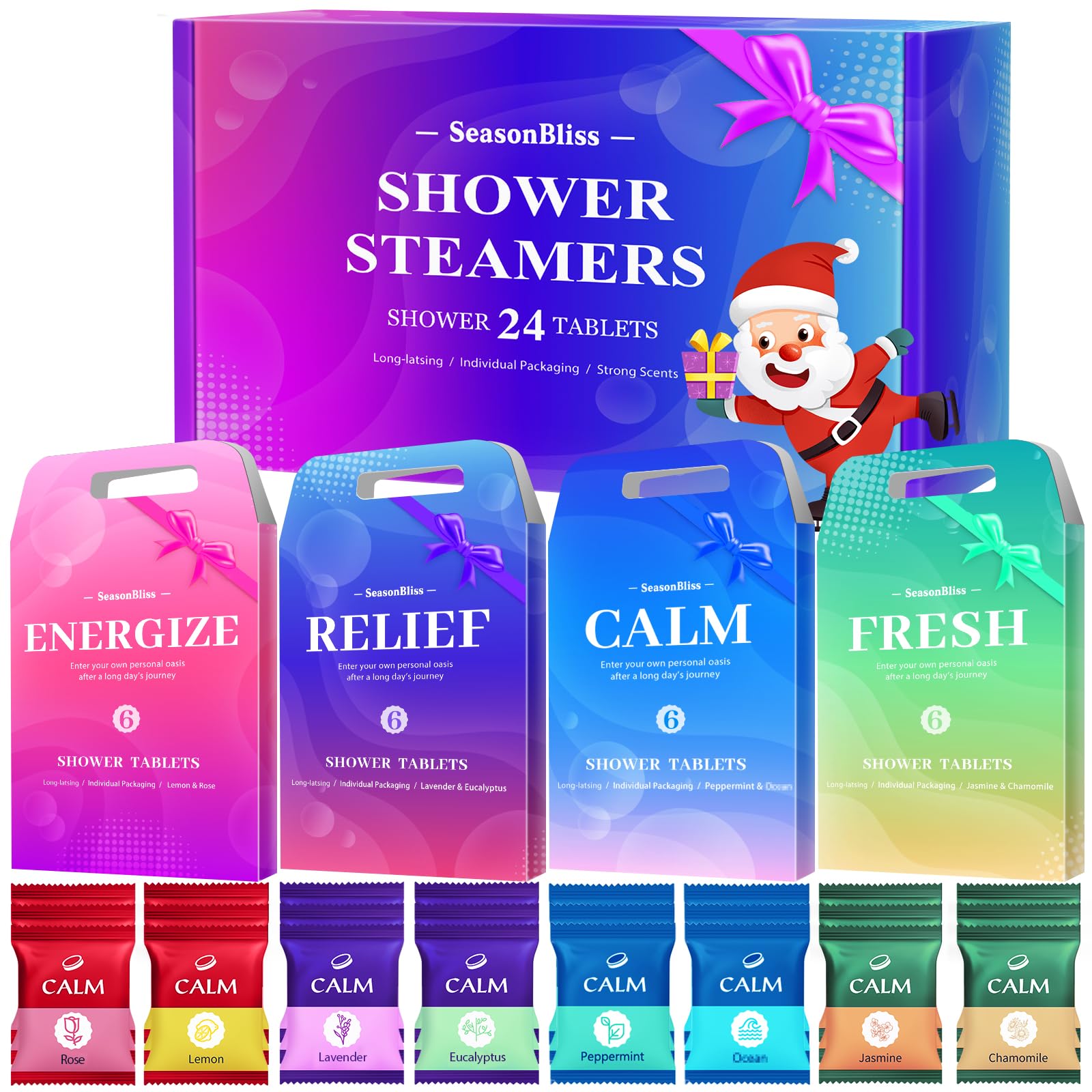 SeasonBliss shower steamers 24-pack front view for a daily spa-like ritual