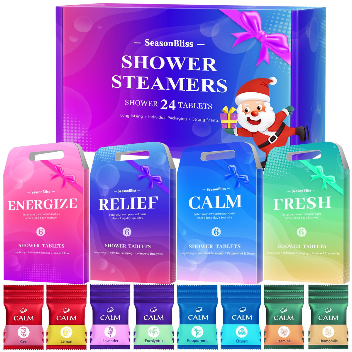 SeasonBliss shower steamers 24-pack front view for a daily spa-like ritual