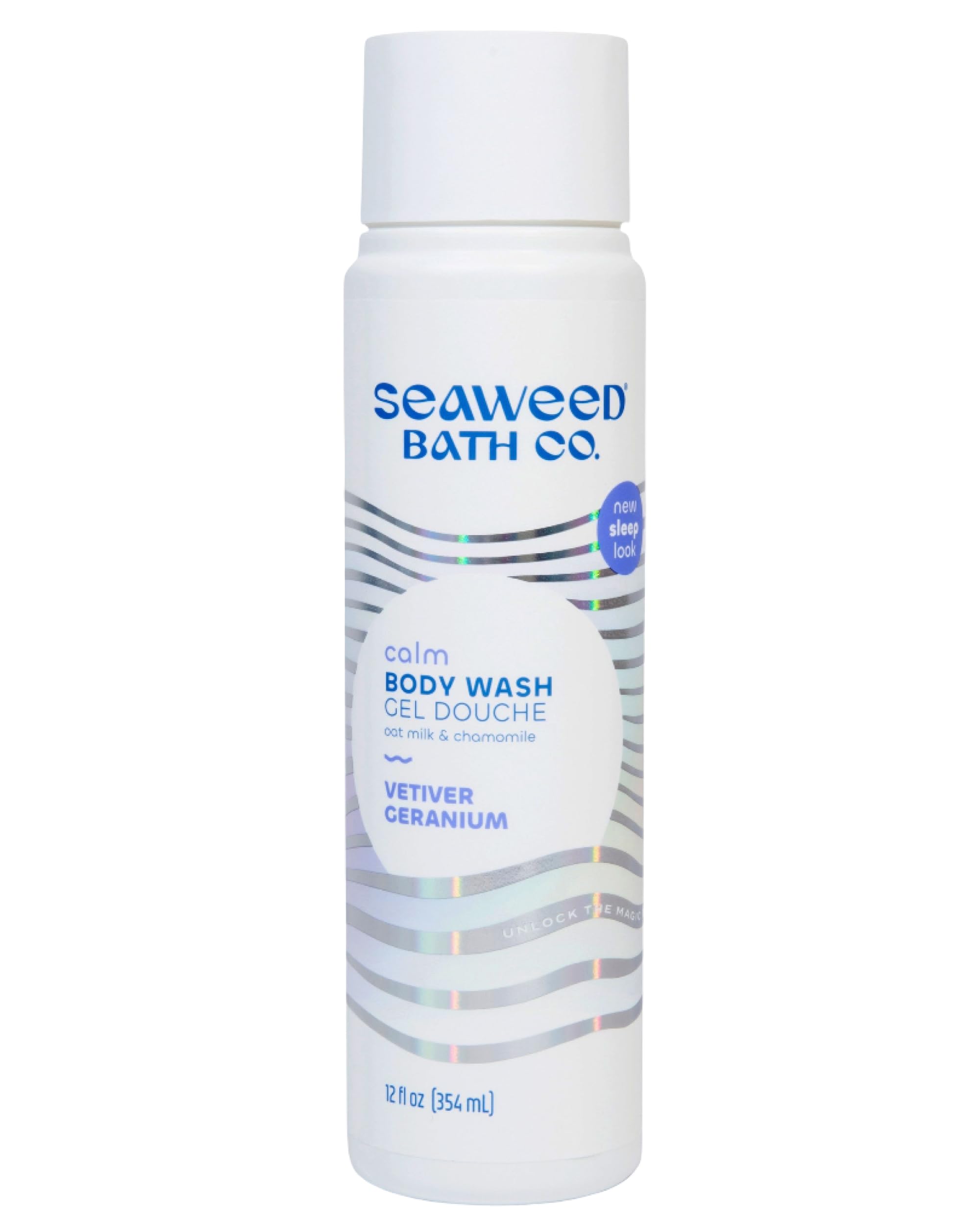 The Seaweed Bath Co. Calm Body Wash bottle with Vetiver Geranium for soothing clean