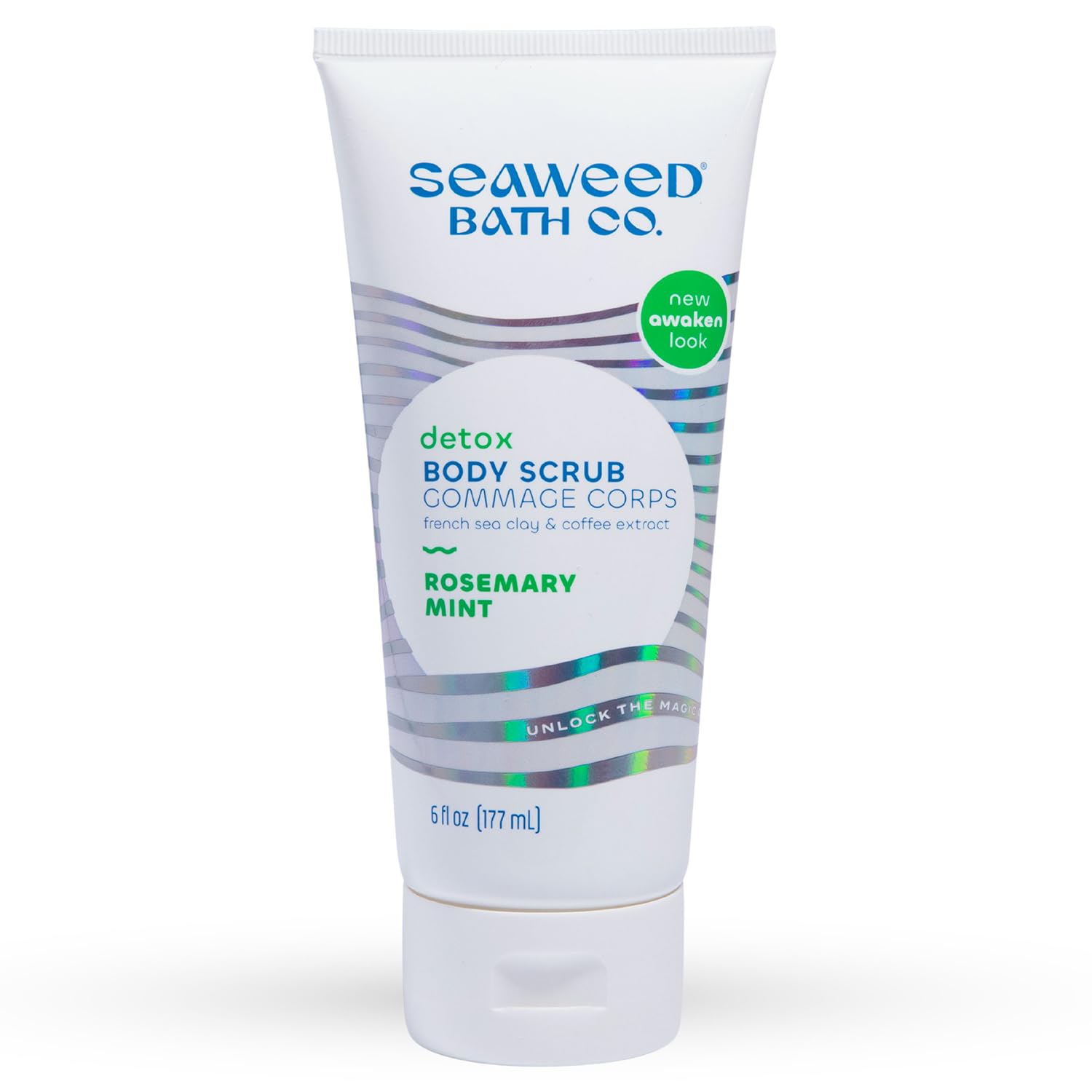 Seaweed Bath Co. Detox Body Scrub bottle with rosemary mint offering refreshing exfoliation