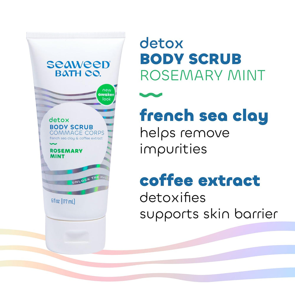 Seaweed Bath Co. Detox Body Scrub coffee extract energizes morning routines