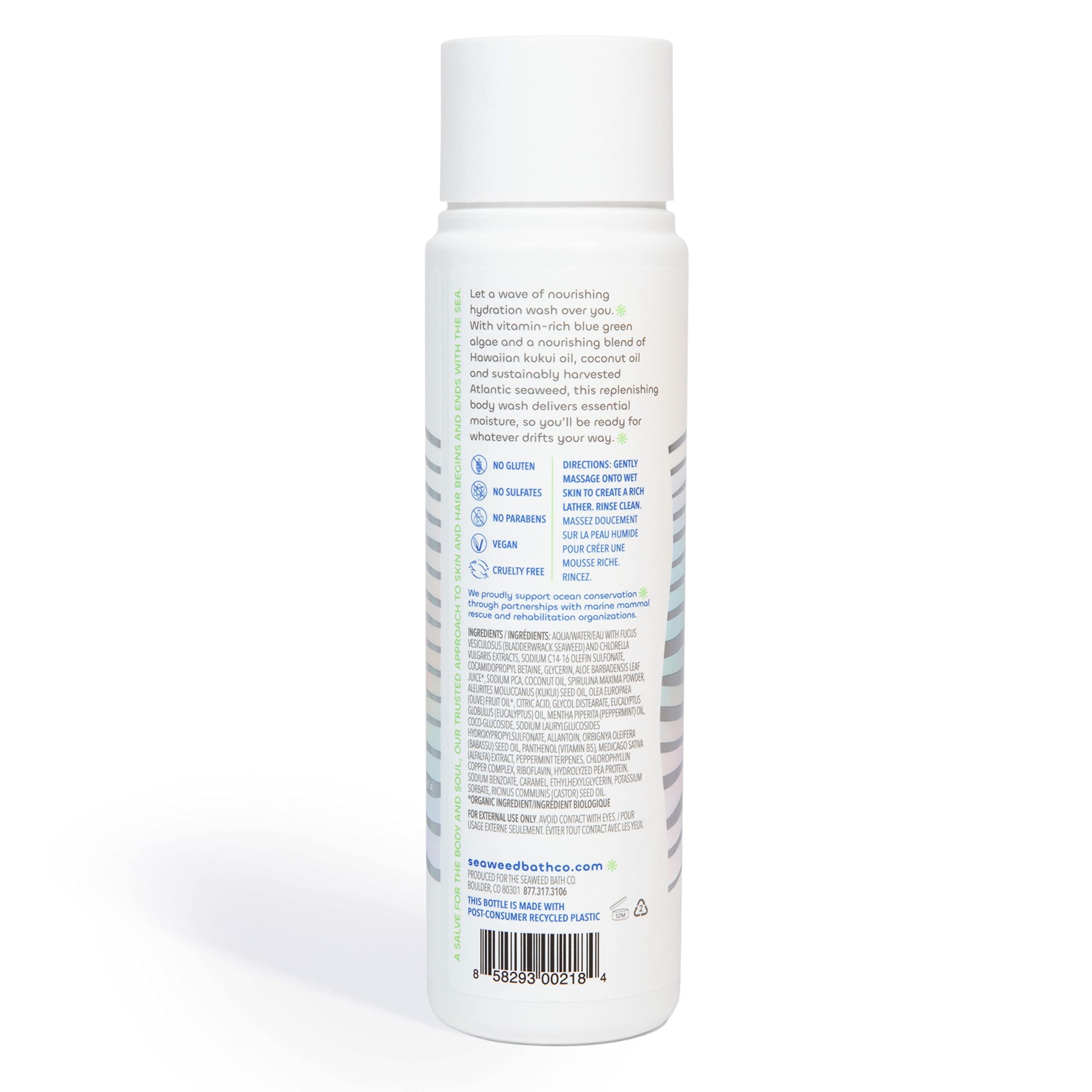 The Seaweed Bath Co. Hydrate supports ocean conservation through marine mammal rescue partnerships.