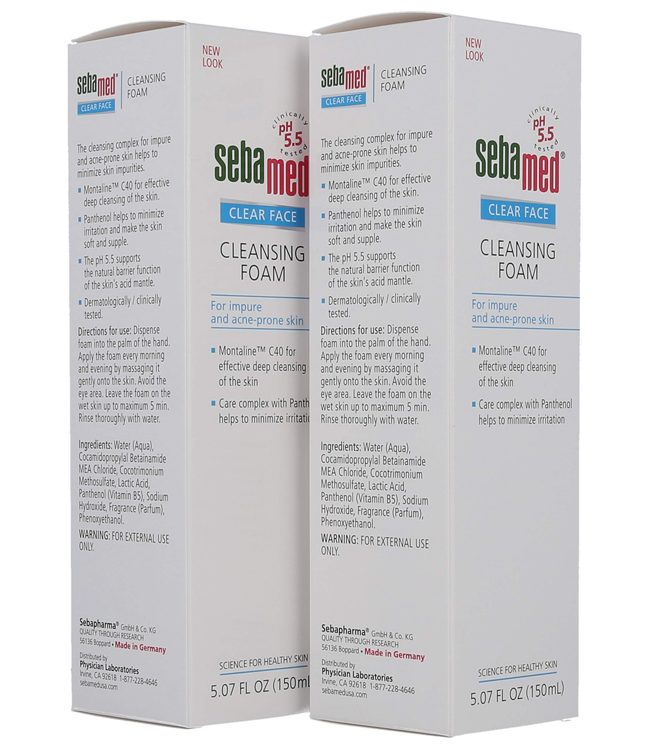 Sebamed Clear Face Foam bathroom scene suggests easy daily use with the Clear Face line.