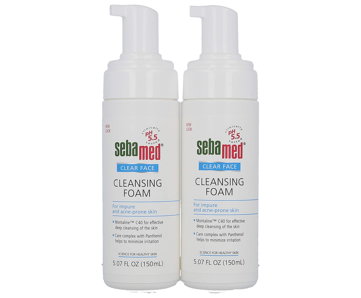 Sebamed Clear Face Foam bottle front for gentle daily cleansing of oily skin.