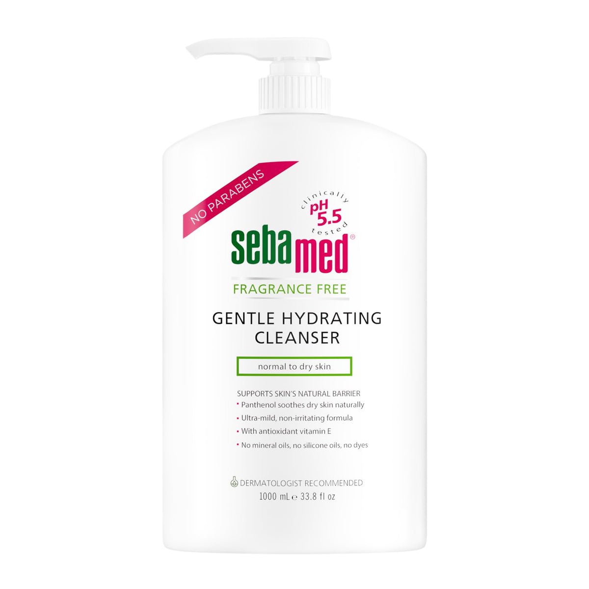 SEBAMED fragrance-free gentle cleanser bottle closeup for fragrance-free daily cleansing
