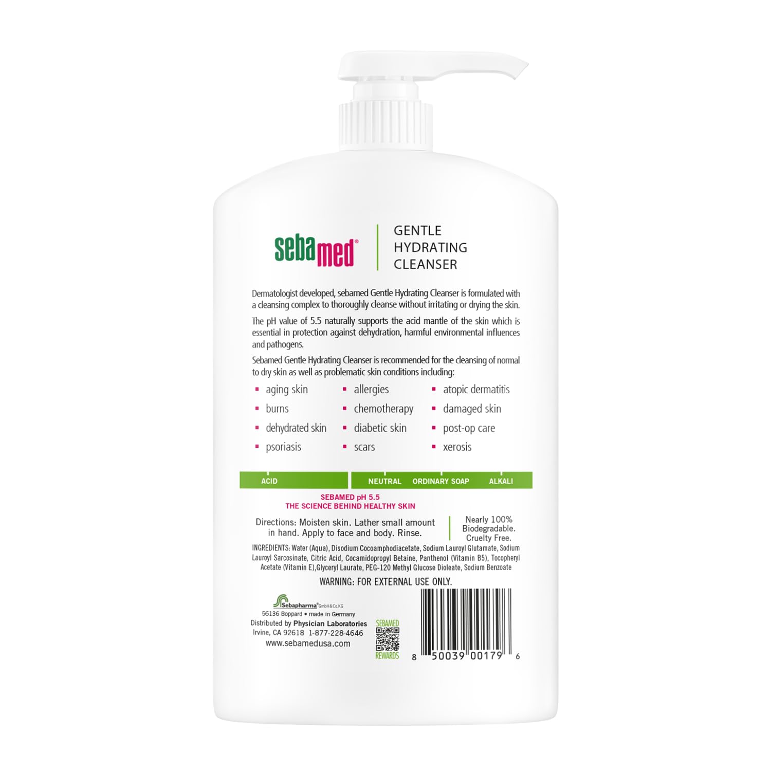 SEBAMED fragrance-free gentle cleanser pump dispense for easy daily use