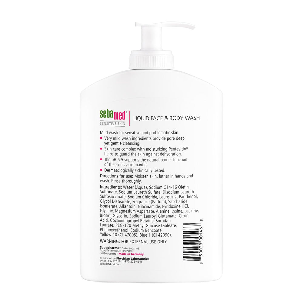 SEBAMED pump dispenser in action for easy, mess-free application.