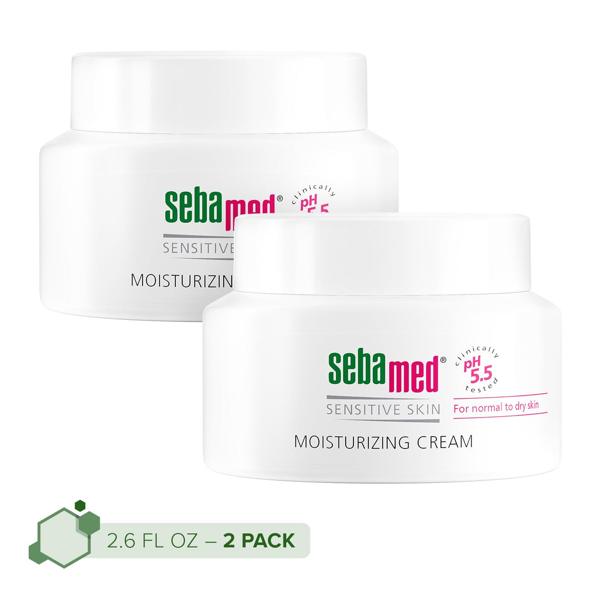 SEBAMED Moisturizing Cream pack of two 75ml jars for sensitive skin hydration