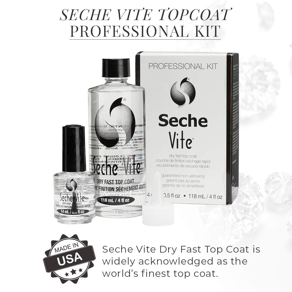 Seche Vite high-gloss shine delivers mirror-like finish and lasting protection