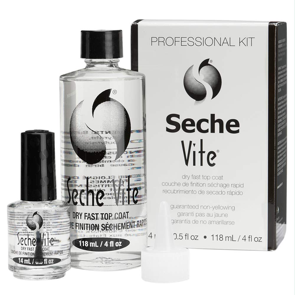 Seche Vite top coat clear bottle with quick-dry manicure gloss