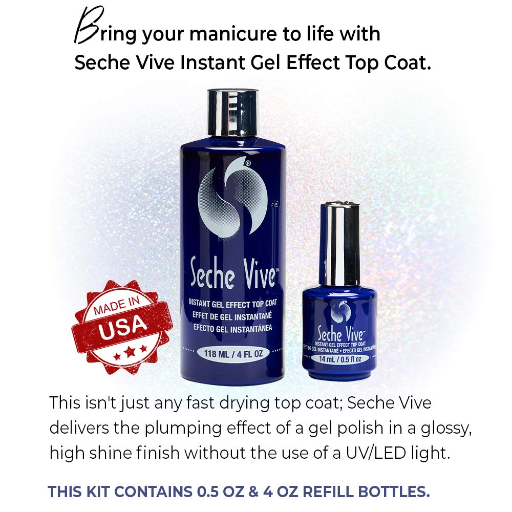 Seche Vive durable shine extends polish life while resisting chips.