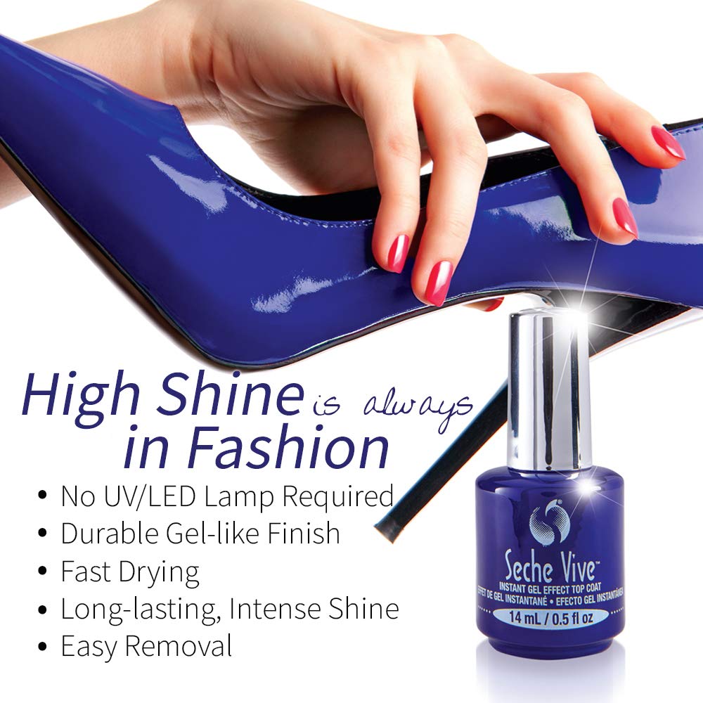 Seche Vive manicure pedicure gloss demonstrates salon-like shine at home