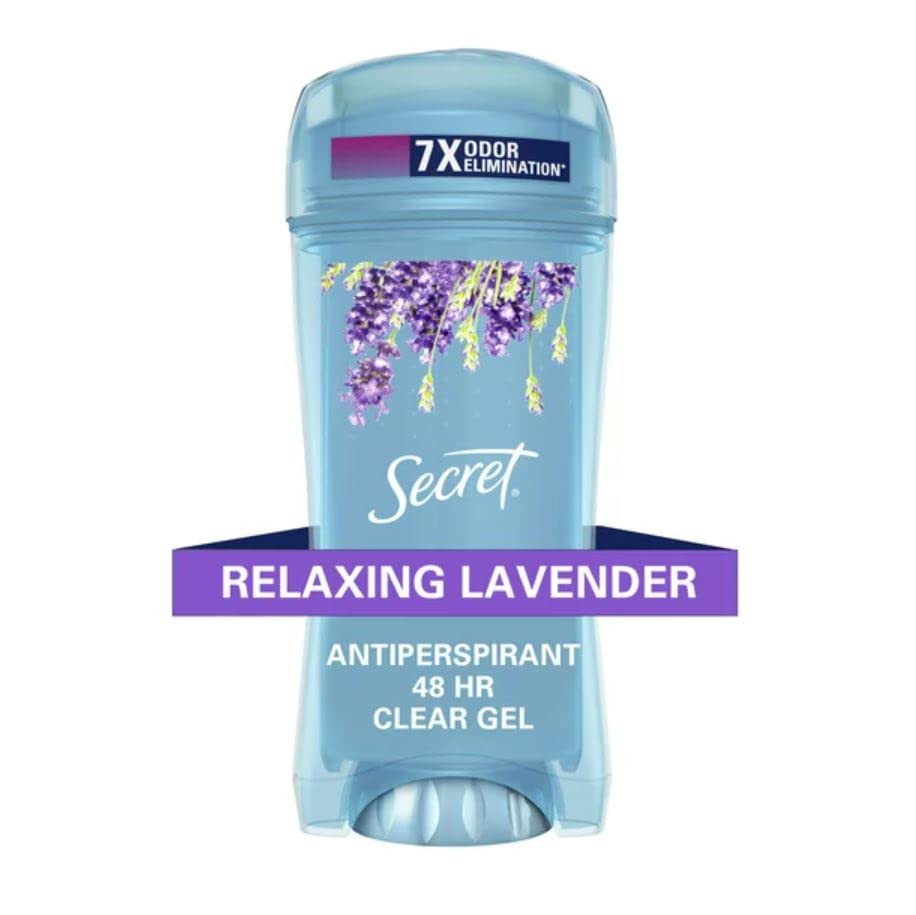 Secret 2.6 oz bottle shown with six-pack display for convenient storage.
