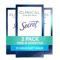 Secret Clinical Strength deodorant unscented soft solid application close-up for smooth glide