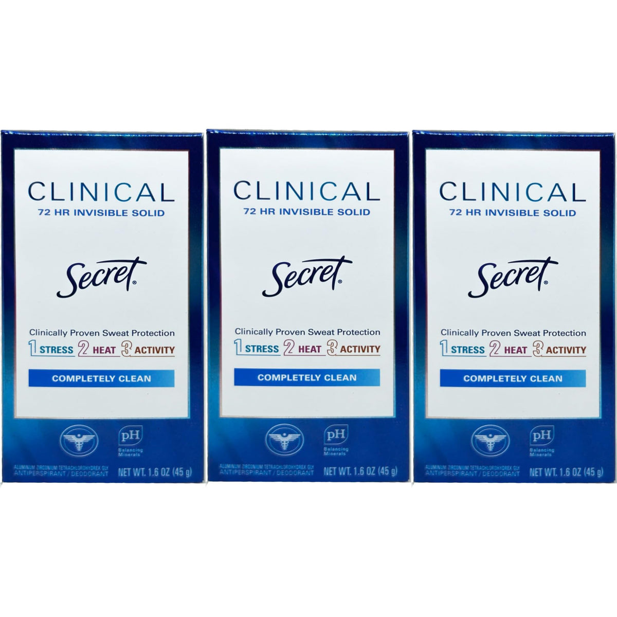 Secret Clinical Strength Invisible Solid bottle shows all-day dryness and protection.