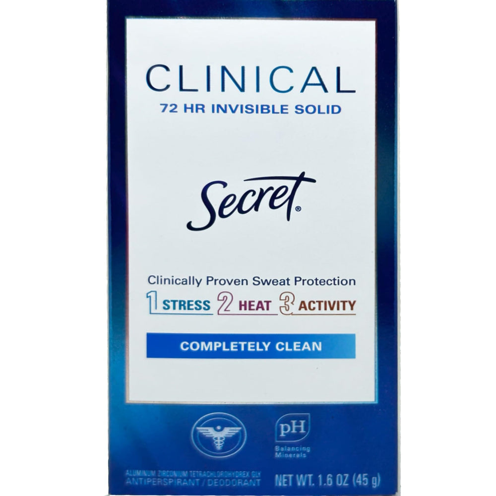 Secret Clinical Strength Invisible Solid dry-application demonstrates invisible finish for dry wear.