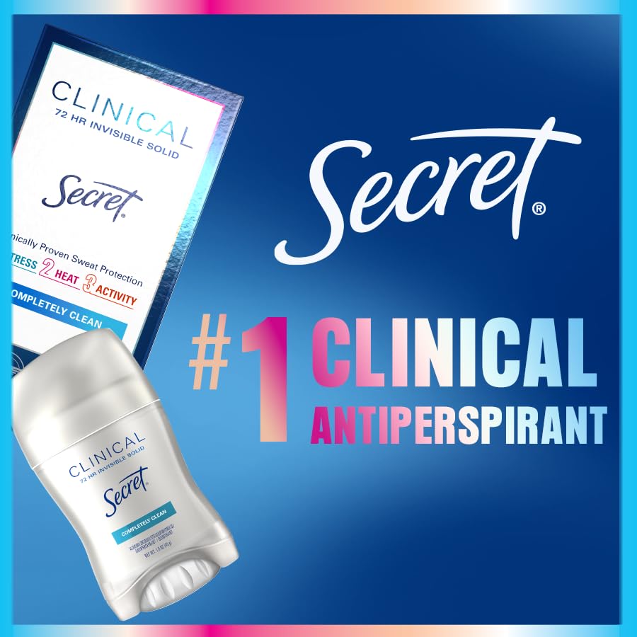 Secret Clinical Strength invisible solid shown on skin for discreet protection