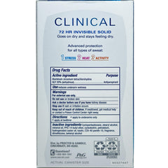 Secret Clinical Strength Invisible Solid 3-pack packaging emphasizes on-the-go protection and value.