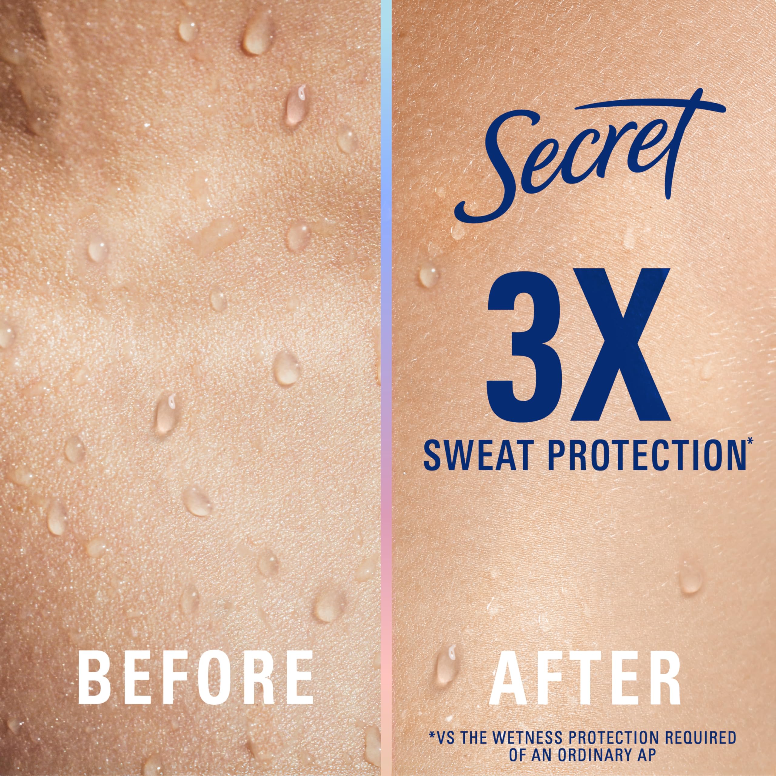 Secret clinical strength no white marks swatch on fabric showing stain-free benefit