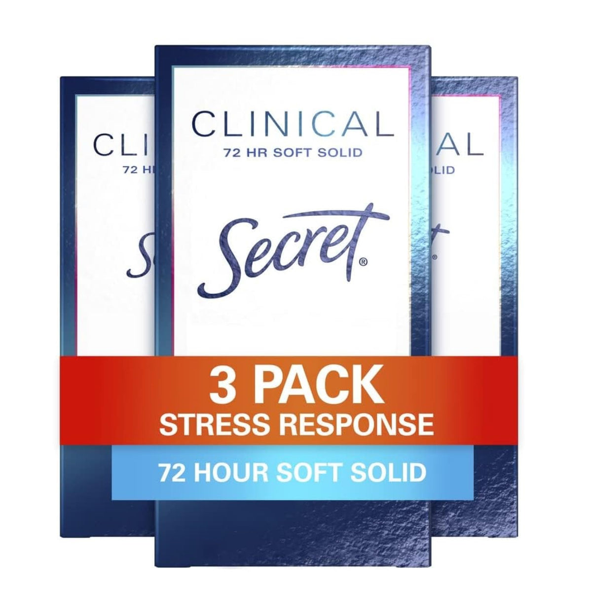 Secret clinical-strength women's deodorant application shows smooth glide and protection.