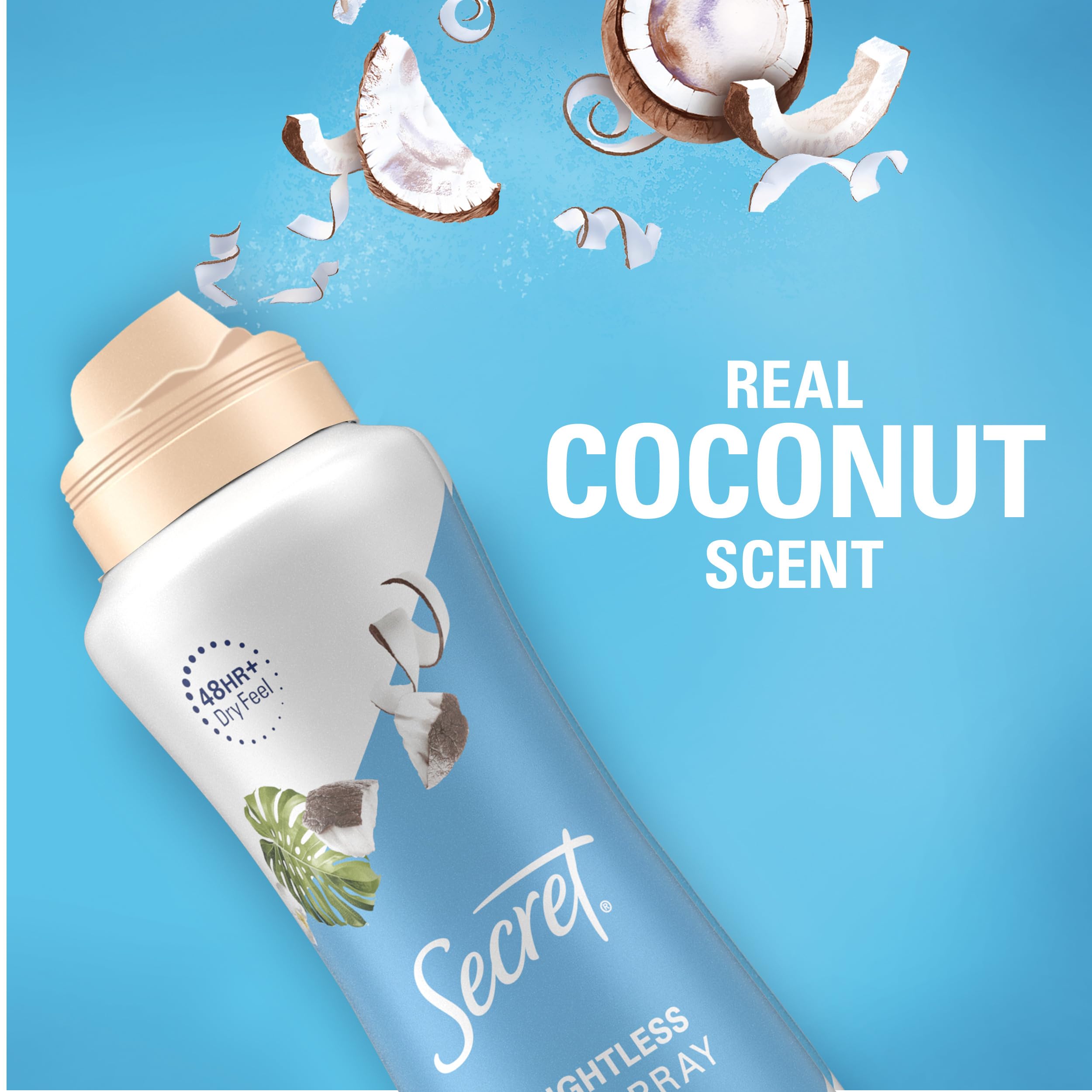 Secret dry spray provides 48-hour protection for active days.